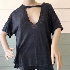 Free people Oversized Jordan Tee Distressed XS A23